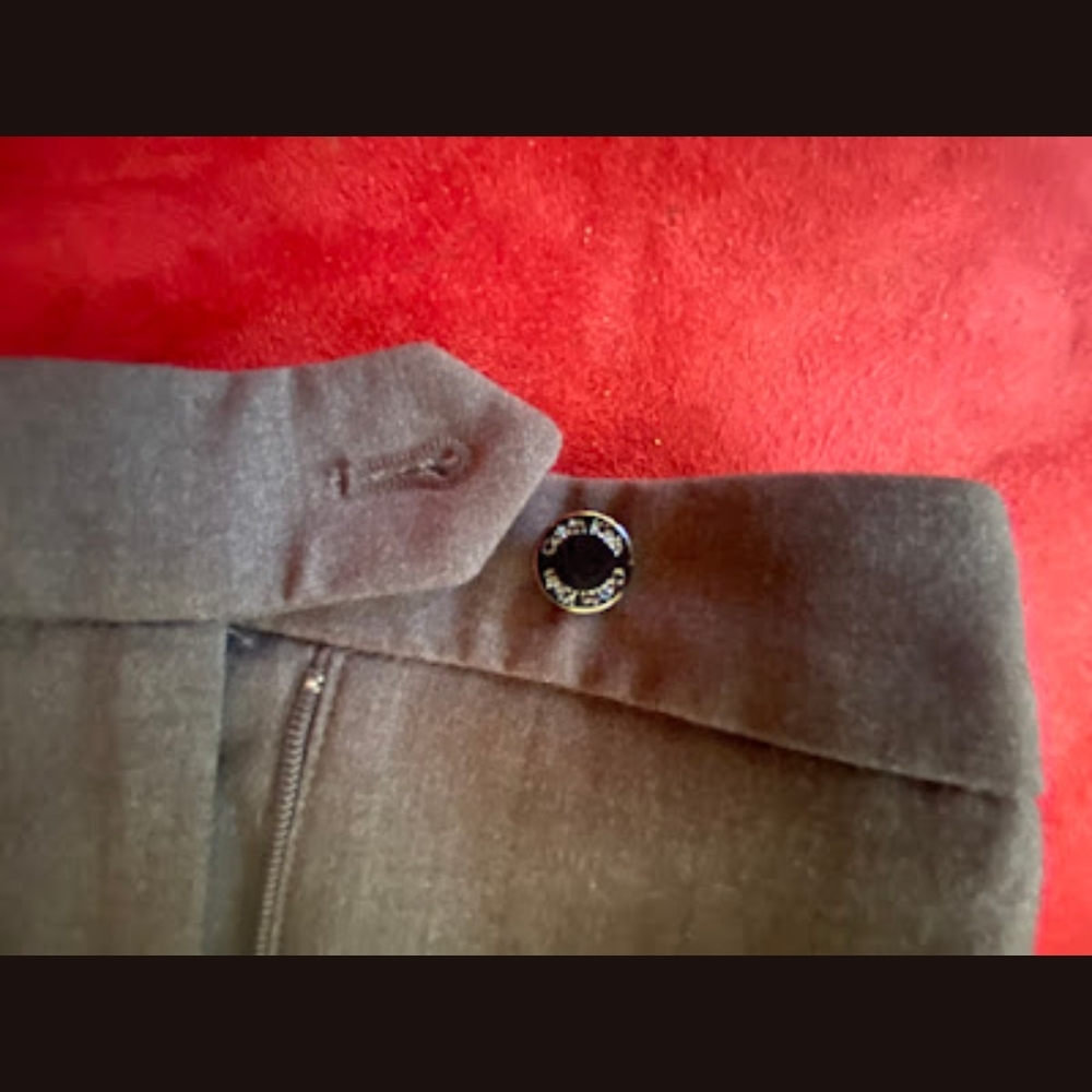 Modern Fit Gray Trousers with Button Detail- Tailored Pants